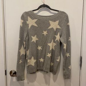 Marled grey and white Star Sweater